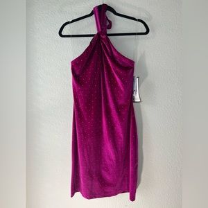 JOLT Tide Back Fuchsia and Gold Eye Front Mini Dress Size XL.